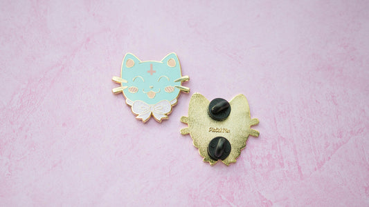 Satanic Pastel Goth Cat Enamel Pin