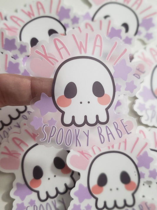 Kawaii Spooky Babe Clear Sticker