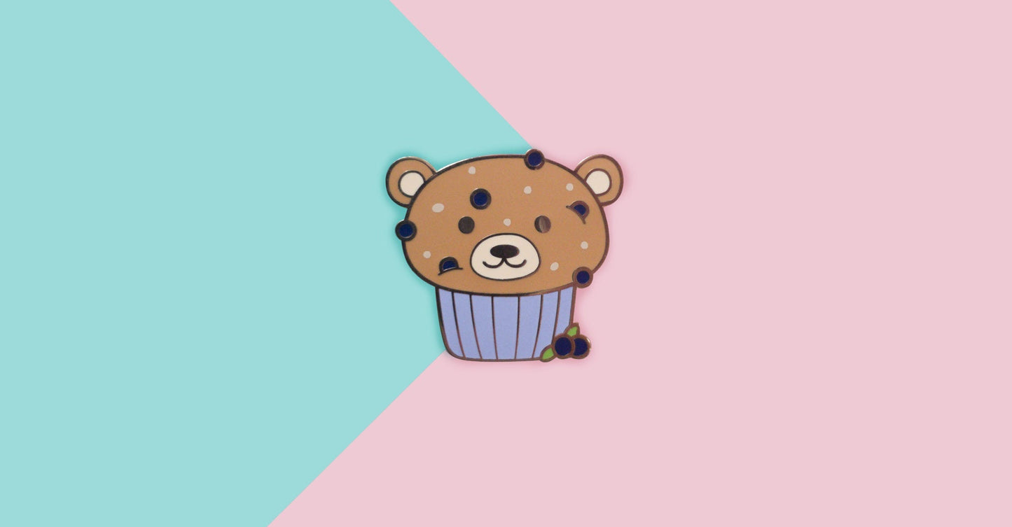 Bluebeary Muffin Hard Enamel Pin