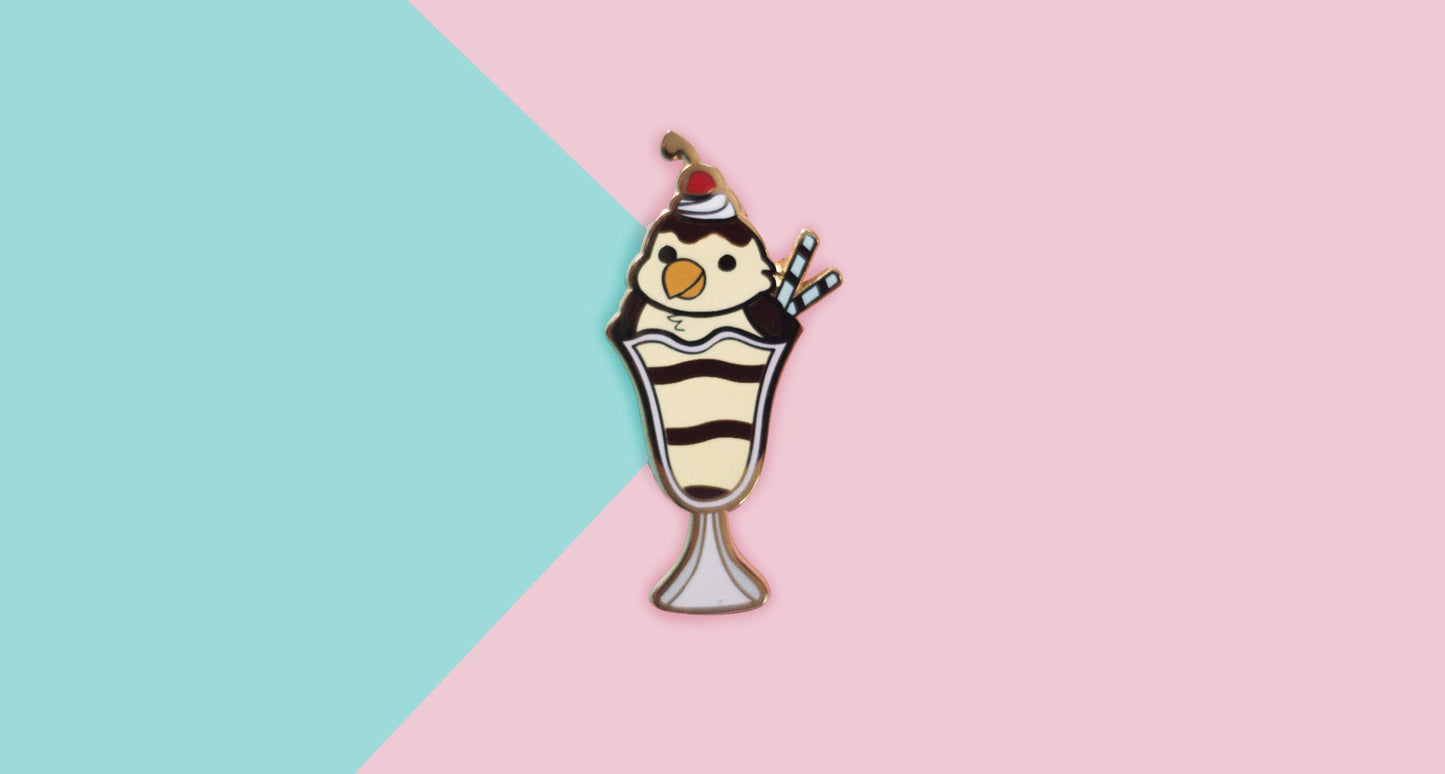 Hot Budgie Sundae Hard Enamel Pin