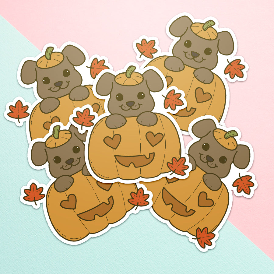 Pumpkin Pup Vinyl Sticker