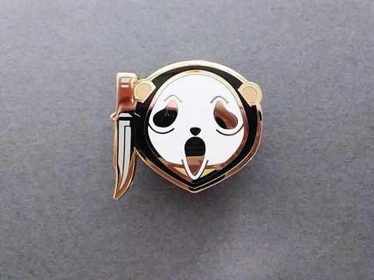 Ghost Face Bear Hard Enamel Pin